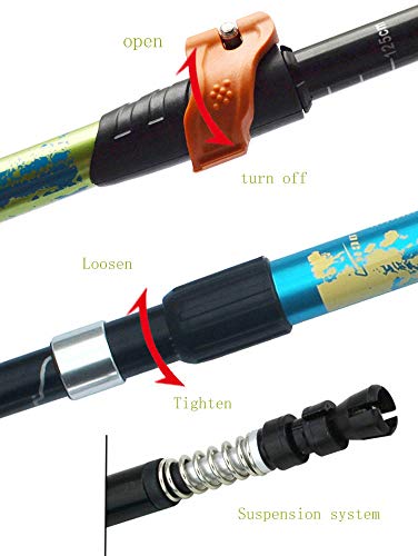 Bastones de senderismo con cuerda Kevlar integrada y empuñadura EVA ergonómica 4