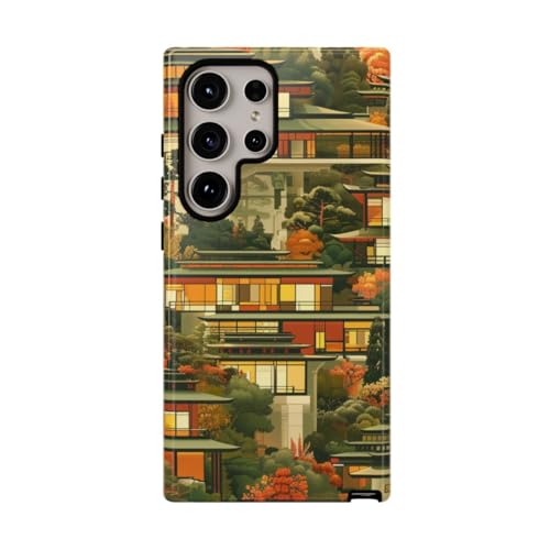 Coque Samsung S24 Ultra Orange finition brillante premium motif architecture