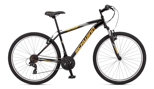 Image of Schwinn High Timber Mountain Bike for Adult Men Women, 27.5-Inch Wheels, 21-Speeds, Front Suspension, Steel Frame and Alloy Linear Pull Brakes, Black