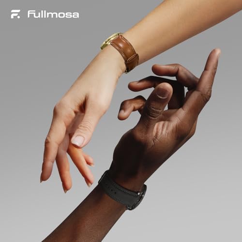 Image of Fullmosa 2 Pack 22mm Leather Watch Bands Quick Release Watch Strap for Men Women, Soft Replacement Strap Wristband with Stainless Steel Buckle,22mm Toffee Brown&gold /Black&Black