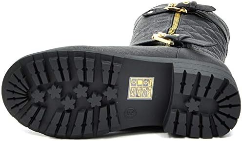 Vista 8 de DREAM PAIRS Girls Knee High Winter Motorcycle Riding Boots