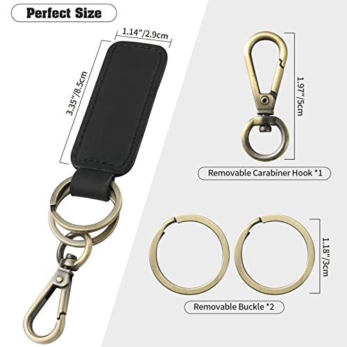 Image of Jack&Chris Genuine Leather Car Keychain, Universal Key Fob Keychain, Leather Key Chain Holder for Men and Women, JC306