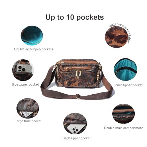 Women Fashion Tote Crossbody Handbags for Women Multi Pockets Shoulder Bag Nylon Travel Purse3