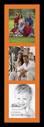 ArtToFrames Collage Photo Frame Single Mat with 3-8x10 Openings with Satin Black Frame and Octoberfest mat.