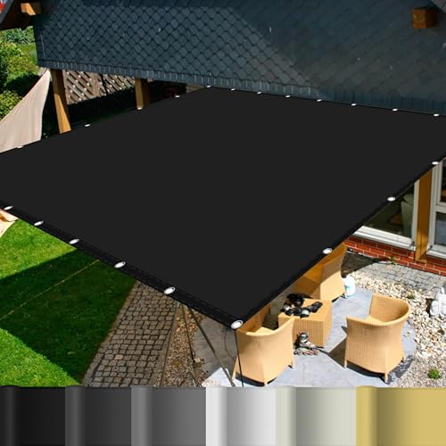 Filet d'ombrage extérieur 2x3,4m noir avec œillets toile auvent - 2