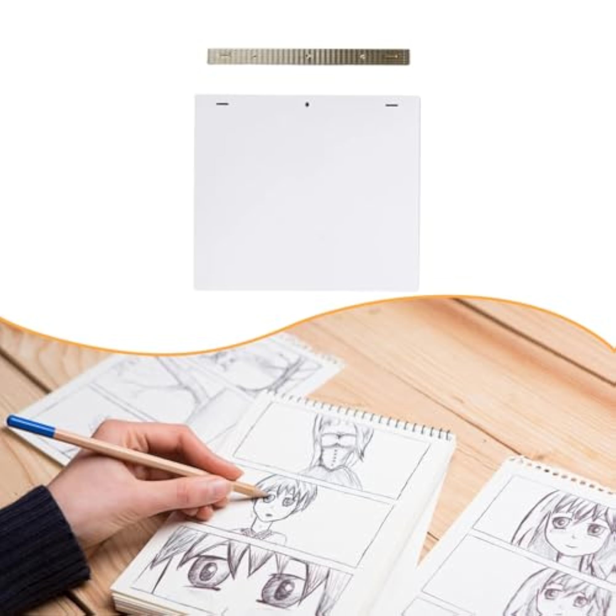 Comic Tool Stainless Steel 25cm Ruler for Fixing Animation Paper