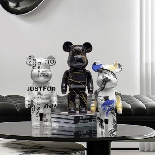 Figurine Ours Graffiti Décor intérieur moderne statue street art multicolore