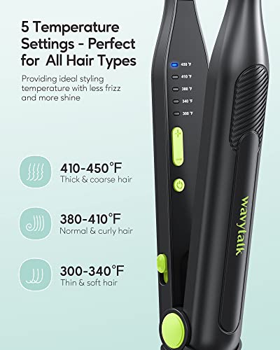 Wavytalk 3/10" Pencil Flat Iron, Small Flat Iron For Short Hair, Pixie Cut And Bangs, Mini Hair Straightener For Edges With Anti-Pinch Design, Adjustable Temperature & Dual Voltage #TOP3