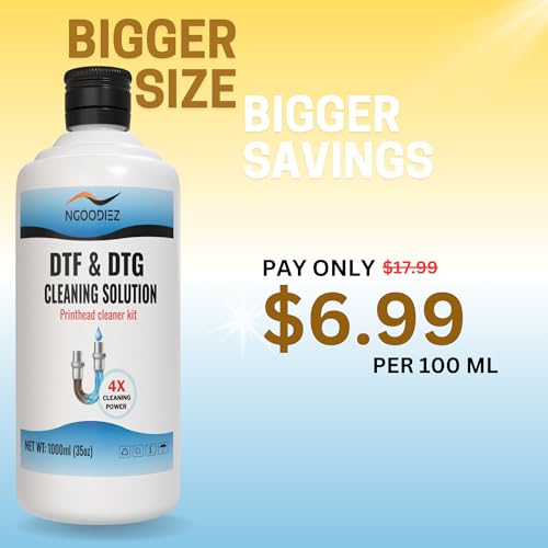 Kit de limpeza de cabeçote de impressão DTF Solução de limpeza de bocal de impressora DTG Limpeza de
