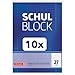Generisch Brunnen Schulblöcke Sparpack 10x Liniert und 10x Kariert mit Rand 50 Blatt A4 plus 1 Kugelschreiber von Onkel Schwerdt