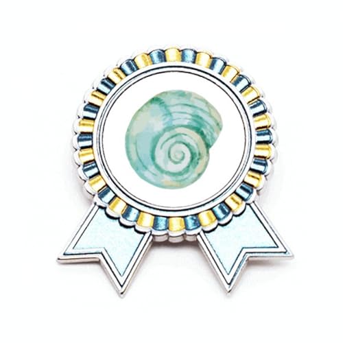 Broche escargot métal et illustration bleue idée cadeau original taille M