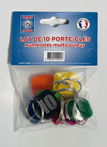 LOT DE 10 PORTE-CLES NUMEROTÉS MULTICOULEUR Cover