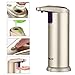 LPOLER Automatic Soap Dispenser, 280ML Touchless Stainless Steel Soap Dispenser,IR Infrared Motion Sensor Hand Free Dish Soap Kitchen Sink Bathroom. (gold)