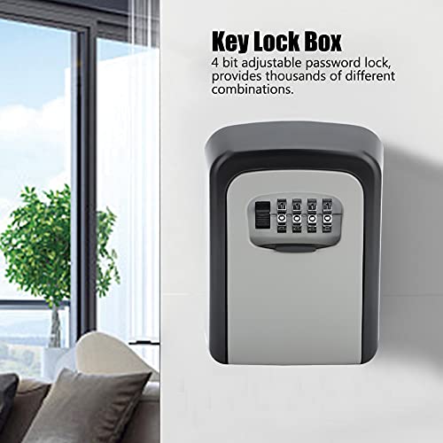 Key Lock Box, Montado na parede Senha de 4 dígitos Anti-roubo Caixa de Armazenamento de Chaves Key H