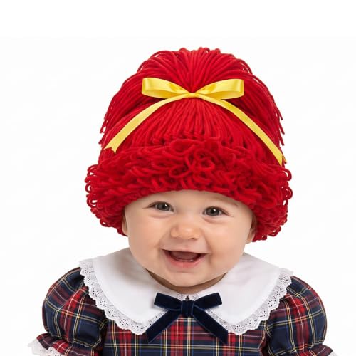 Halloween Cabbage Costume Yarn Wig, Red 2, High Ponytail