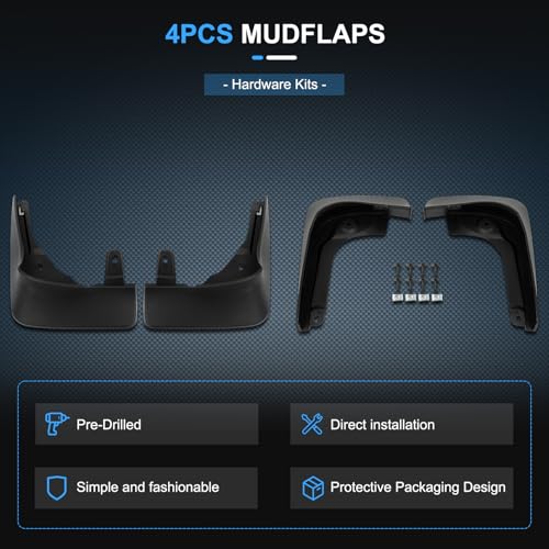 Image of ECCPP 4Pcs Mud Flaps Splash Guards Replacement for 2024-2024 for Mercedes-Benz E450 3.0L Front & Rear Mud Guards