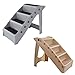 Pet Stairs - Home and Vehicle Foldable Nonslip Dog Steps with 4-Step Design - For Puppies, Kittens, and Other Small Pets by PETMAKER (Tan)