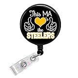 This MA Loves the STEELERS - Black & Yellow - School Spirit - Button Badge Reel - BR0525