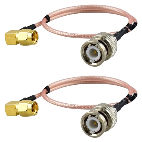 leeyovk SMA - BNC �P�[�u�� SMA �I�X - BNC �I�X�����P�[�u�� 30cm RG316 �����P�[�u�� ���p L �^ �ϊ��R�l�N�^ �A���e�i�ϊ��P�[�u��