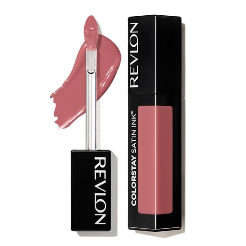 Image of REVLON ColorStay Satin Ink Crown Jewels Liquid Lipstick, Longlasting & Waterproof Lipcolor, Moisturizing Creamy Formula Infused with Black Currant Seed Oil, 037 Majestic Rose, 0.17 fl oz.