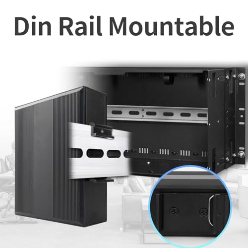 Image of Gigabit Switch 4 Ports Industrial Ethernet Converter DIN-Rail IP40 Rated Network Switch with Mini Size for Security Camera