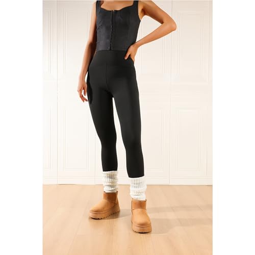 Platform Mini Boots, Ankle Boot Fur Lined Winter Boot for Women Platform Anti-Slip Snow Boots Waterproof Outdoor Chestnut3