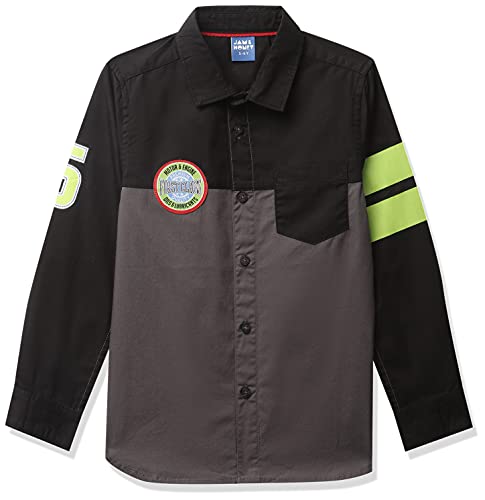 Image of Amazon Brand - Jam & Honey Boy's Regular Shirt (JH-BST-SH-22 Grey 2 5 6 Years)