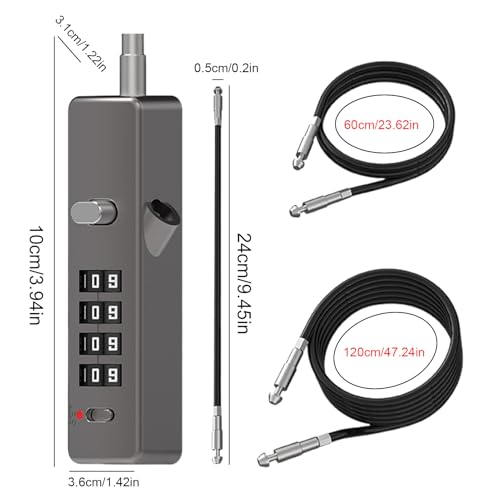 Cable de seguridad con candado de combinación de 4 dígitos reiniciable para maletas de equipaje 6