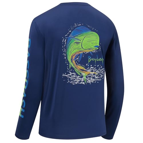 Bassdash Camiseta Proteccion Solar Hombre Manga Larga Camisas Gráficas para Hombre Camisa de Pesca de Manga Larga UPF 50+ Protección Solar UV Que Absorbe la Humedad