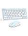 TECKNET Mini Wireless Keyboard and Mouse Set, 2.4G Cordless USB Keyboard and Silent Mouse Comb with Nano USB Receiver, 12 Multimedia Shortcuts for Computer, PC, Laptop, Desktop, Blue