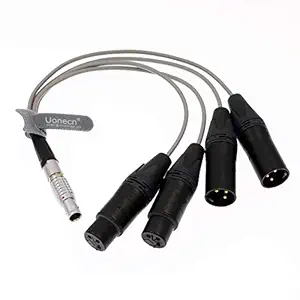 Uonecn 10 Pin Male Plug to 4 XLR 3 Pin Breakout Audio Input Output Cable for Atomos Shogun Monitor Recorder Audio Splitter 30cm