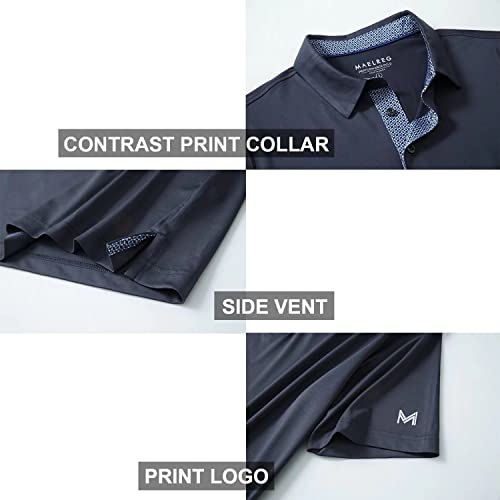 M Maelreg Polo Shirts For Men Short Sleeve Performance Moisture Wicking Quick Dry Casual Collared Men’s Polo Shirts Dark Grey #TOP3