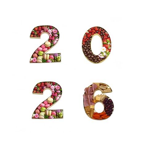 Manoczy 2026 Cardboard Number Shaped Mache Decorative Strawberries Fillable Chocolate