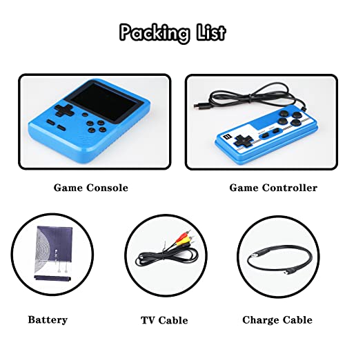 Trovono Retro Handheld Game Console, Portable Retro Video Game Console With 500 Classical Fc Games, 3.0-Inch Screen 1020Mah Rechargeable Battery Support For Connecting Tv And Two Players(Blue) #TOP4