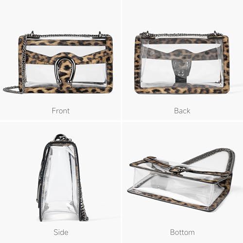 Image of Joryin Women's Stadium Approved Crossbody Bag for Women, Small Clear Bag Shoudler Purse with Chain Strap