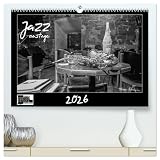 Jazz onstage (hochwertiger Premium Wandkalender 2026 DIN A2 quer), Kunstdruck in Hochglanz: Analoge, schwarzweiße Fotografien von bekannten Jazz-Musikern (CALVENDO Menschen)