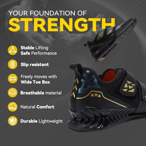 Image of Weightlifting Shoes, Powerlifting Shoes Gym Shoes for Crossfit Lifting Footwear, Weight Lifting Shoes for Heavy Lifting Deadlifting Weight Training, Squat Shoe for Men Women
