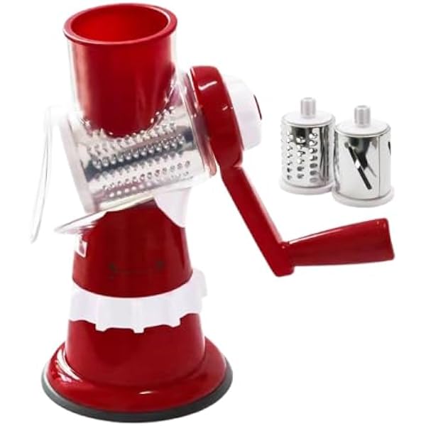 Rotary Cheese Grater, Ręka Rozdrabniacz, Chopper i krajalnica do żywności i wielofunkcyjny, łatwy w użyciu i czyszczeniu, idealny do domu, kuchni, restauracji, 10 cali, biały, 1 sztuka