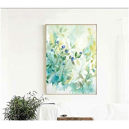 Peinture sur toile style aquarelle fraiche pour creer un salon cocooning
