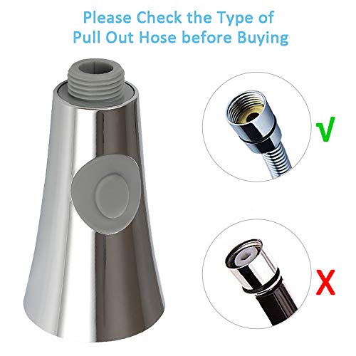 Pull Down Faucet Spray Head, Angle Simple Kitchen Sink Faucet Sprayer Nozzle Head Pull Out Hose Sprayer Replacement Part Faucet Head Kitchen Tap Sprayer Spout, Chrome