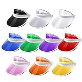 Ultrafun Unisex Candy Color Sun Visors Hats Plastic Clear UV Protection Cap for Sports Outdoor Activ