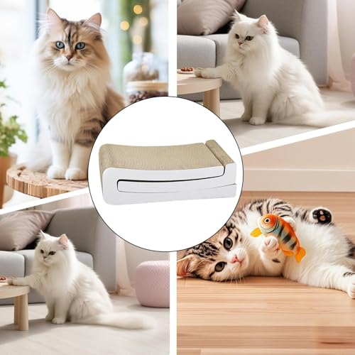 Planche à gratter en papier ondulé pour chats avec tapis interactif - 5