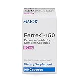 MAJOR Ferrex-150 Polysaccharide-Iron Complex Capsules 150mg Iron Supplement for Women and Men – Gentle on...