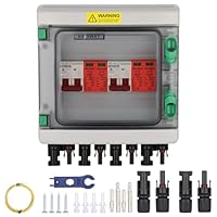 überspannungsschutz pv - 500V MCB+SPD Solar Anschlusskasten, Blitzschutz dc trennschalter pv anlage 2 string 2 in 2 out, DC Combiner box Leitungsschutzschalter Solar balkonkraftwerk Blitzschutz dc