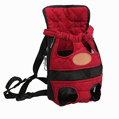 Jitong Sac à Dos pour Chien/Sac Ventral de Transport pour Chat Sac de Voyage pour Petit Animaux Portable (Rouge, XL) Cover