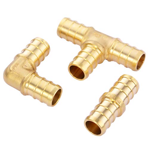 Litorange 1/2 inch T PEX Tee & 90 Degree Elbow & Straight Coupling