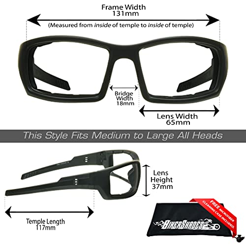 Image of Bikershades Transitional Motorcycle Sunglass Foam Padded. Day and Night Photochromic lens Riding Glasses.