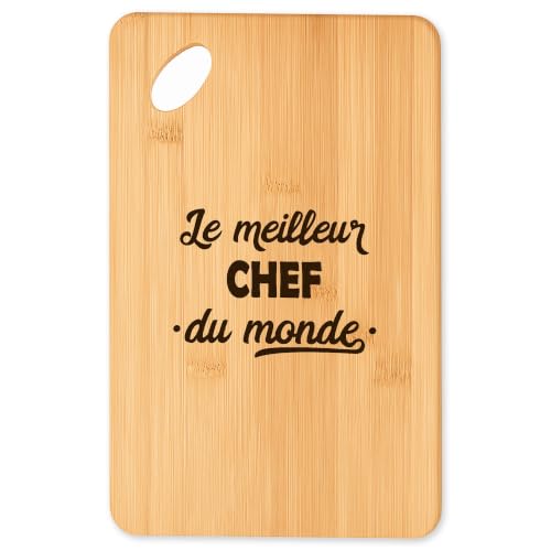 Cadeau original cuisine : la planche à découper Super Chef 2 en bois de bambou - 2