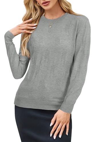 Image of Arach&Cloz Women's Soft Knit Sweater Fall Dressy Casual Pullover Tops
