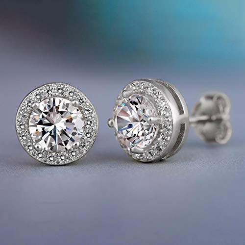 Boucles d'oreilles cœur en argent 925 rose strass de luxe - 2